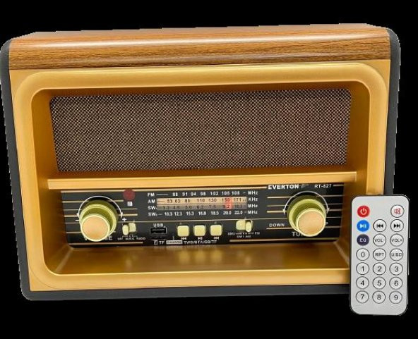 Everton RT-827 Bluetooth-USB-SD-FM Kumandalı Nostaljik Radyo - 1
