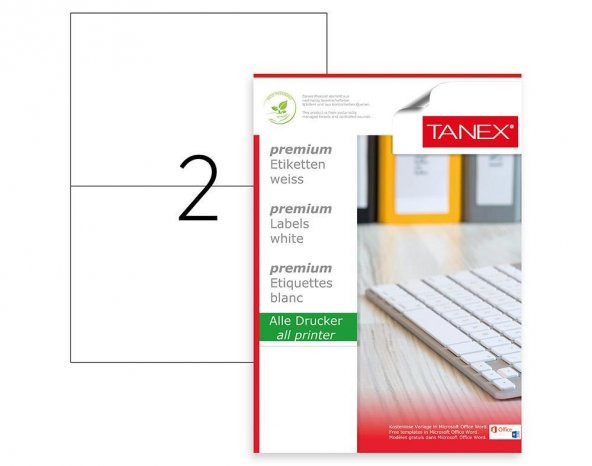 Tanex Laser Etiket 100 YP 210x148.5 Laser-Copy-Inkjet TW-2102