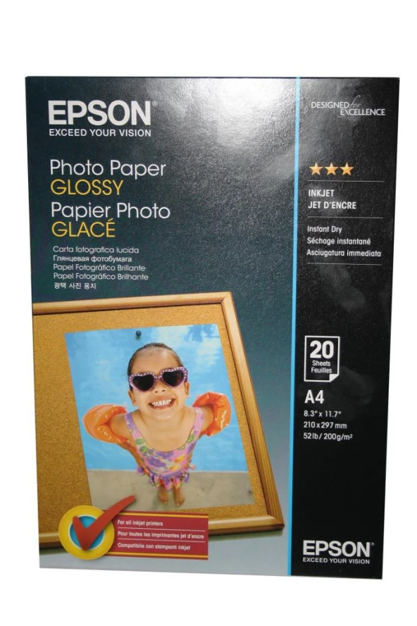 Epson A4 200Gram 20'li Fotoğraf Kağıdı S042538
