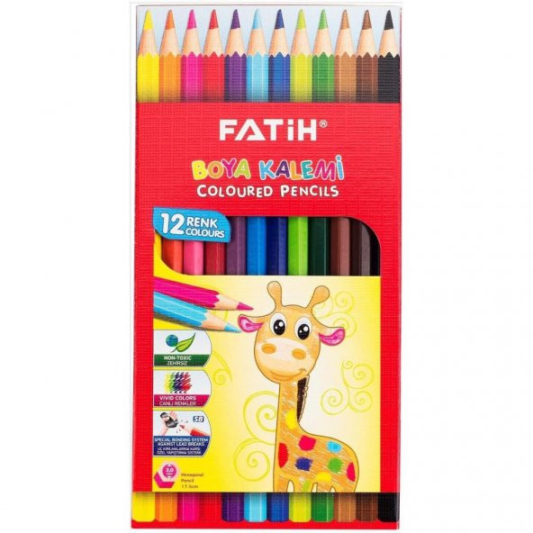 Fatih Kuru Boya Karton Kutu Tam Boy 12 Li 33112