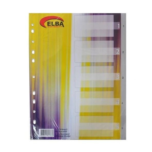 Bafix Seperatör 1-5 Rakamlı Plastik A4