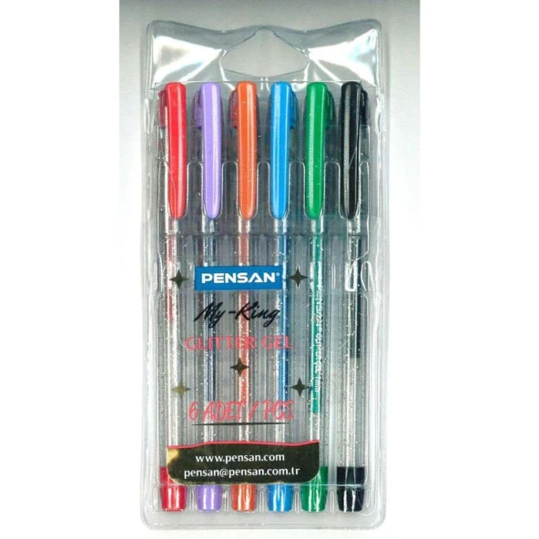 Pensan Tükenmez Kalem My-King Jel Simli 6 Renk ürün görseli