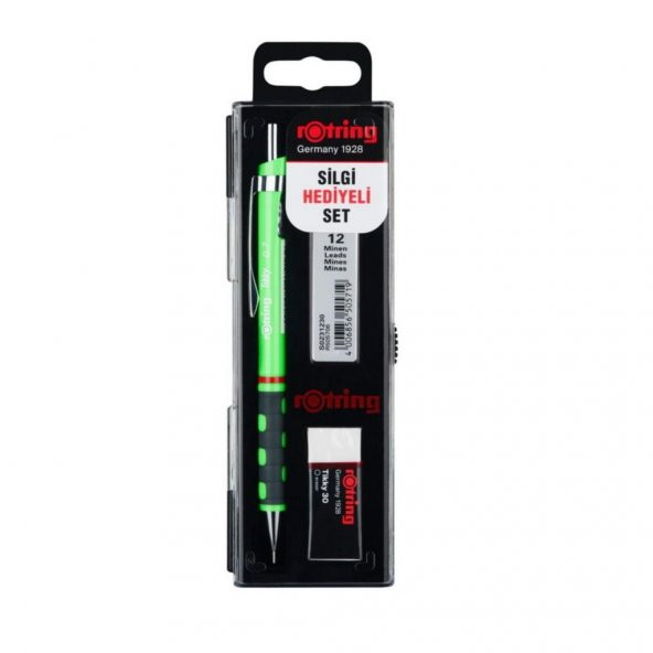 Rotring Okul Seti Versatil+Min Silgi Hediyeli 0.7 MM Fosforlu Yeşil RO-KK07-07FY