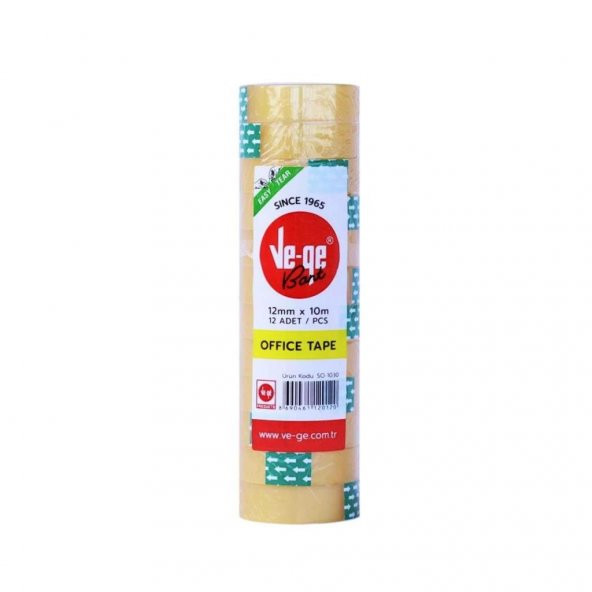 Vege Selefon Bant Offıce Tape 12x10 ( 12 Li Paket) SO-1030