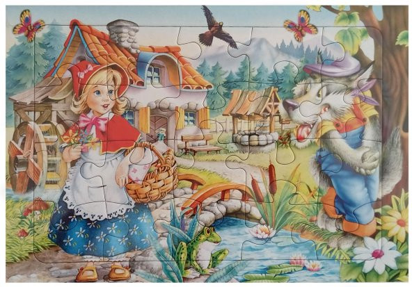 Resimli Çocuk Eğitici Yapboz Çocuk Puzzle 4 Adet Kalın Karton 32x23 cm - 3