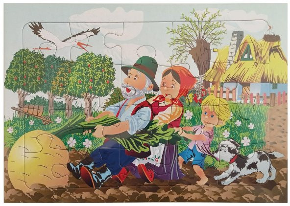 Resimli Çocuk Eğitici Yapboz Çocuk Puzzle 4 Adet Kalın Karton 32x23 cm - 4
