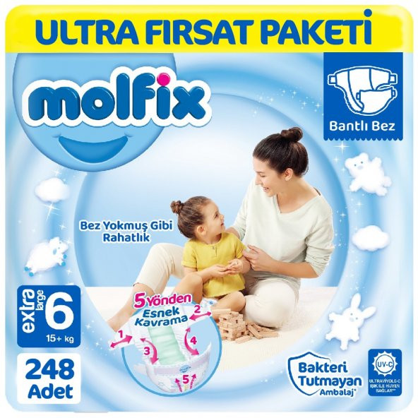 Molfix Bebek Bezi 6 Beden Ultra Fırsat Paketi 62x4 248 Adet ürün görseli 1