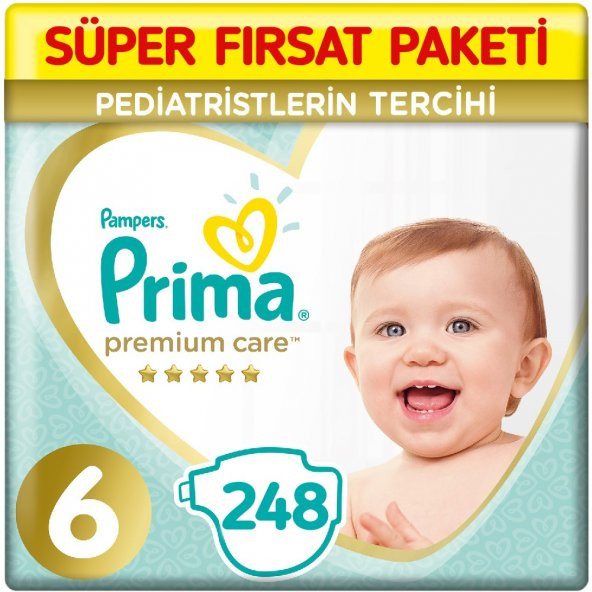 Prima Premium Care 6 Beden Bebek Bezi  62x4 248 Adet - 1