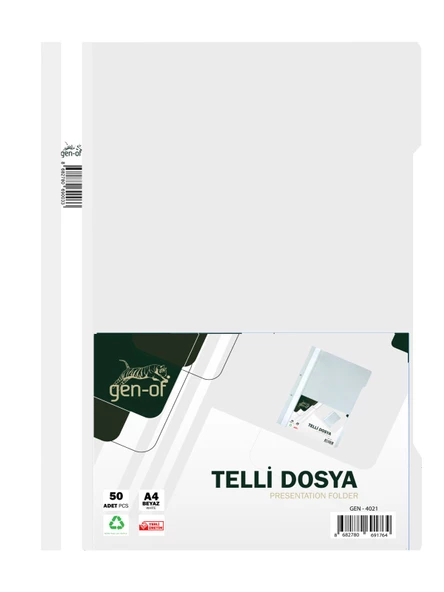 Gen-Of Telli Dosya 50 Li 1 Paket A4 Mavi Siyah Kırmızı Yeşil - 3