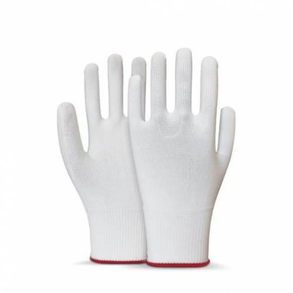 Beybi Polyester Örgülü Beyaz 10 Beden Kasiyer Eldiven 10lu Paket ürün görseli