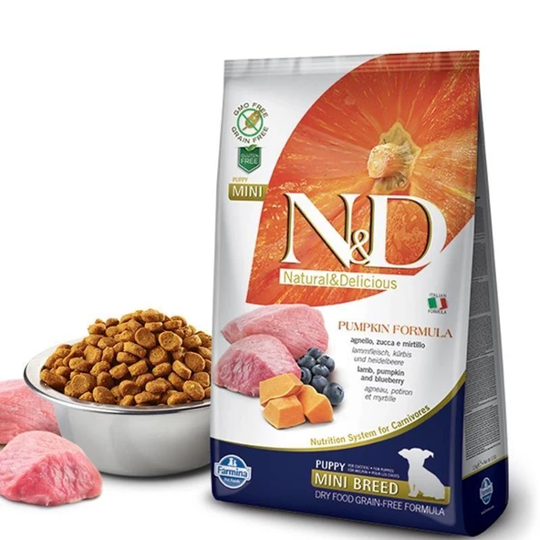 N&D Tahılsız Kuzulu&Balkabaklı Mini Irk Yavru Köpek Maması 2,5 KG - 2