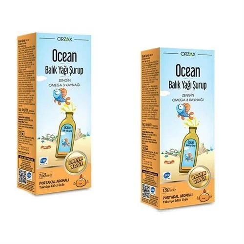 Ocean Omega 3 Portakallı Balık Yağı Şurubu 150 ml 2 Adet