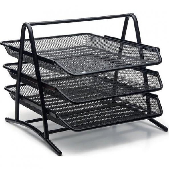 Gen-Of Metal Ofis Seti Siyah(Metal Evrak Rafı+3Lü Masa Seti) - 3