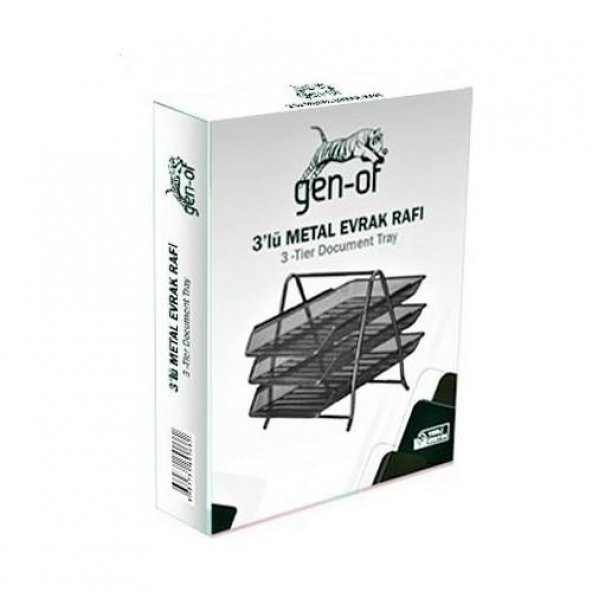 Gen-Of Metal Ofis Seti Siyah(Metal Evrak Rafı+3Lü Masa Seti) - 4