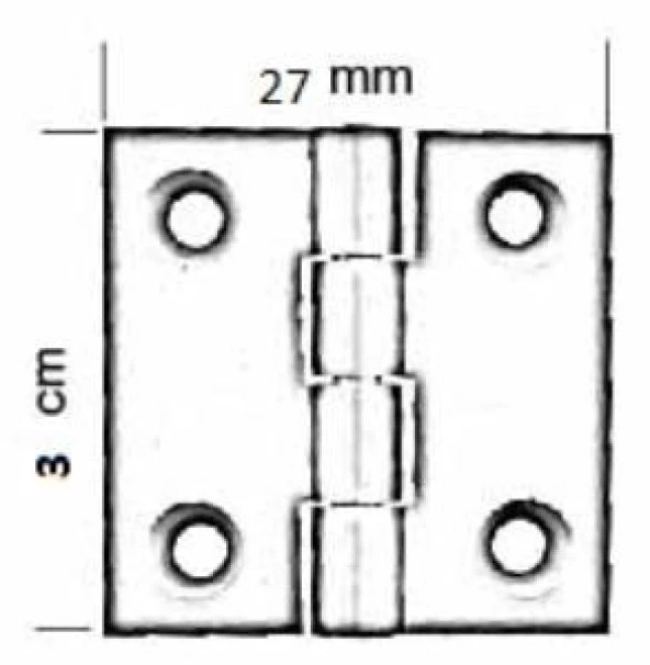 Sabit Menteşe Pirinç Sarı 30*27mm - Resim 2