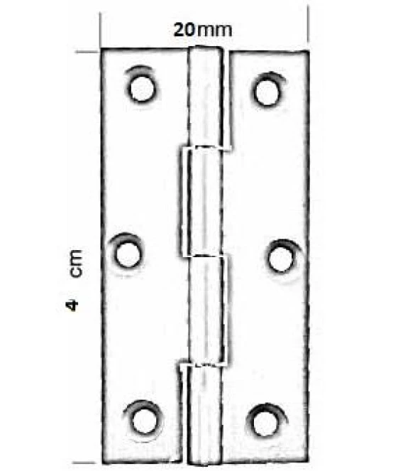 Sabit Menteşe Pirinç Sarı 40*20mm - Resim 2