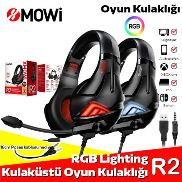 XMOWi R2 Gaming Mikrofonlu RGB Oyuncu Kulaklılığı Gurultu Engelleyici Kulaklik - 2