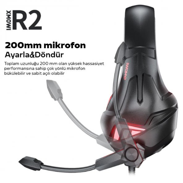 XMOWi R2 Gaming Mikrofonlu RGB Oyuncu Kulaklılığı Gurultu Engelleyici Kulaklik - 3