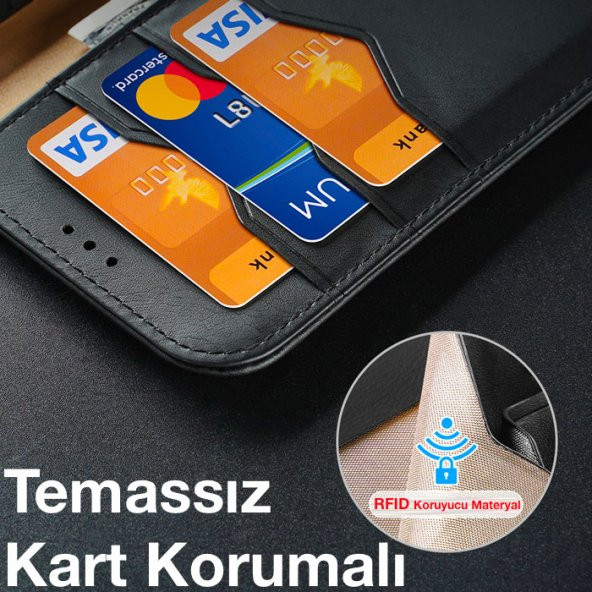 Dux Ducis iPhone 13 Pro Max Kılıf Mıknatıslı Cüzdanlı Deri Kılıf Hivo Series - 4