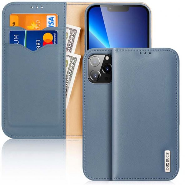 Dux Ducis iPhone 13 Pro Max Kılıf Mıknatıslı Cüzdanlı Deri Kılıf Hivo Series - 5