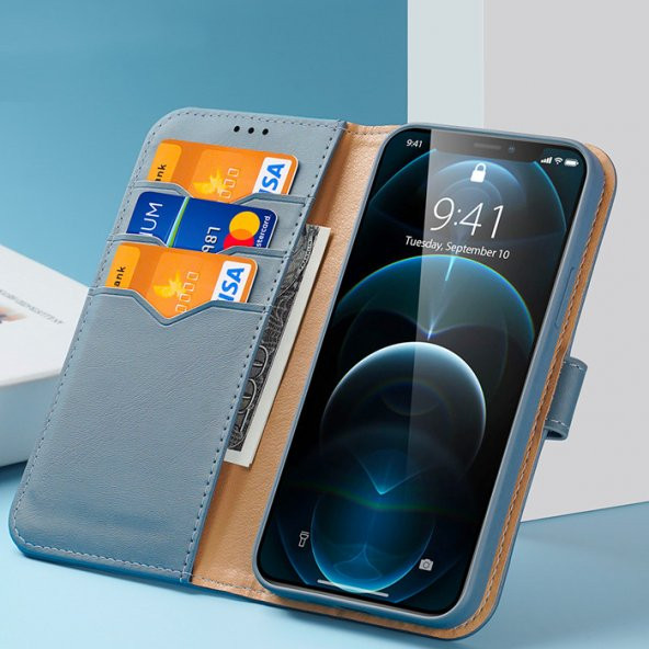 Dux Ducis iPhone 13 Pro Max Kılıf Mıknatıslı Cüzdanlı Deri Kılıf Hivo Series - 7
