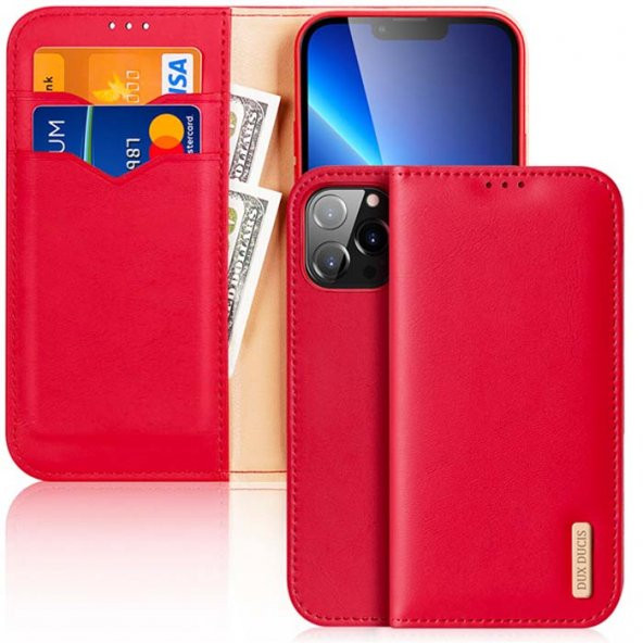 Dux Ducis iPhone 13 Pro Max Kılıf Mıknatıslı Cüzdanlı Deri Kılıf Hivo Series - 8