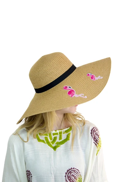 Flamingo Hasır Kadın Şapka 7046 - Resim 2