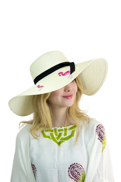 Flamingo Hasır Kadın Şapka 7046 - Resim 5