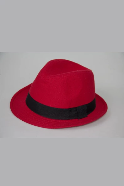 Kaşe Kadın Kırmızı Fötr Şapka 4789 - 3