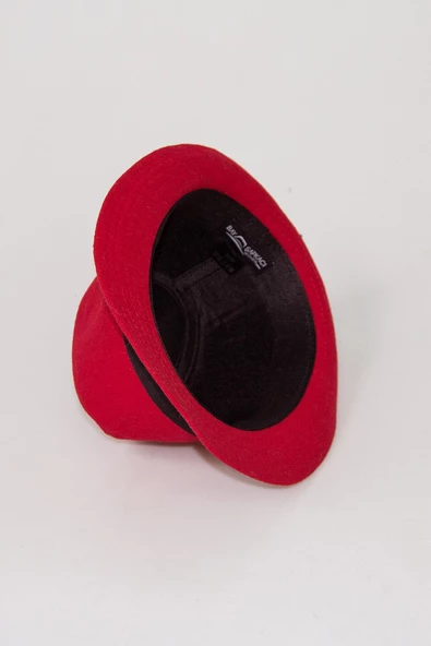 Kaşe Kadın Kırmızı Fötr Şapka 4789 - 2