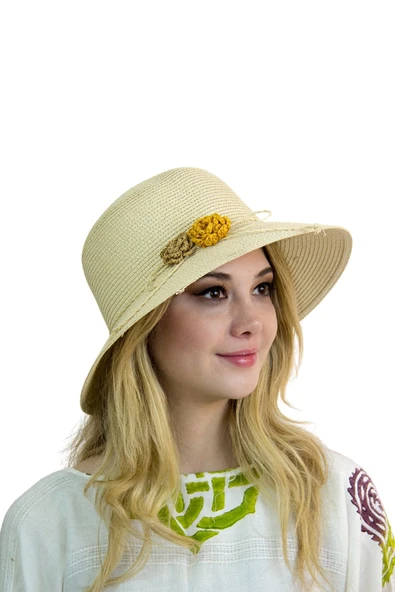 Hasır Kadın Şapka 3854 - Resim 2