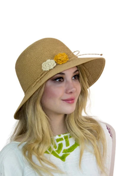 Hasır Kadın Şapka 3854 - Resim 4