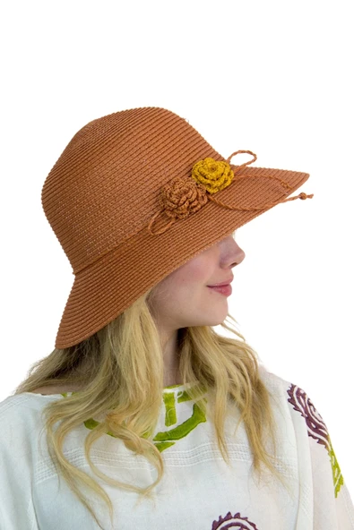 Hasır Kadın Şapka 3854 - Resim 7