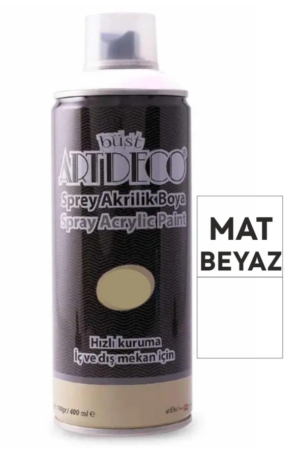 Artdeco Akrilik Sprey Boya 400 ML Mat Beyaz Akrilik Sprey Boya