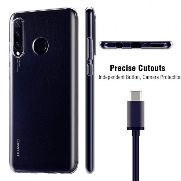 Huawei P30 Lite Kılıf Şeffaf Süper Silikon Kılıf + 6D Nano Cam - 4