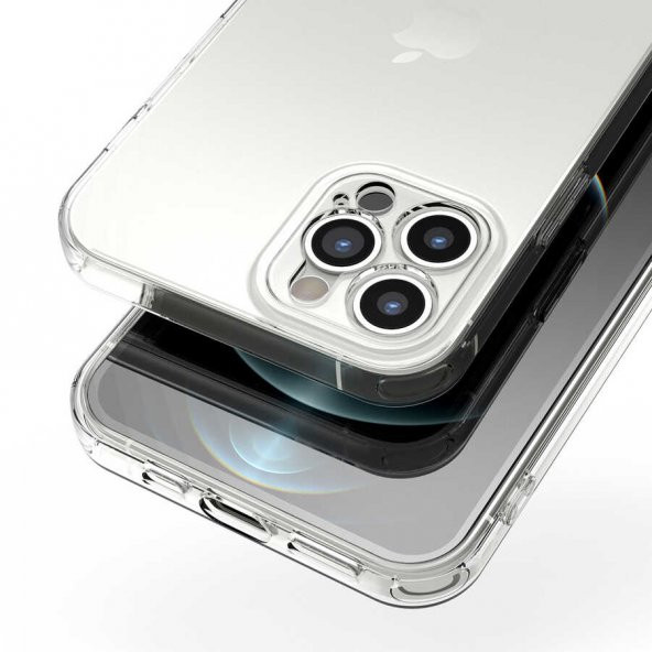 Apple iPhone 12 Pro Kılıf Kamera Korumalı Şeffaf Süper Silikon Kapak - 7