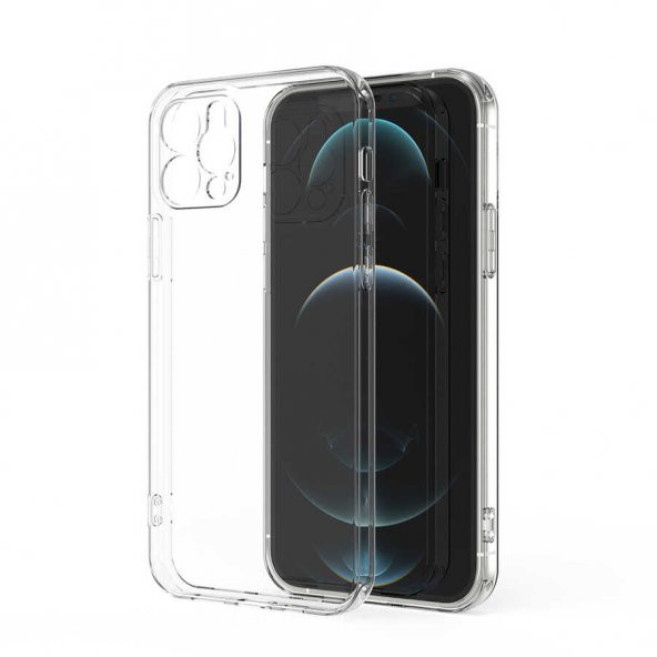 Apple iPhone 12 Pro Kılıf Kamera Korumalı Şeffaf Süper Silikon Kapak - 8