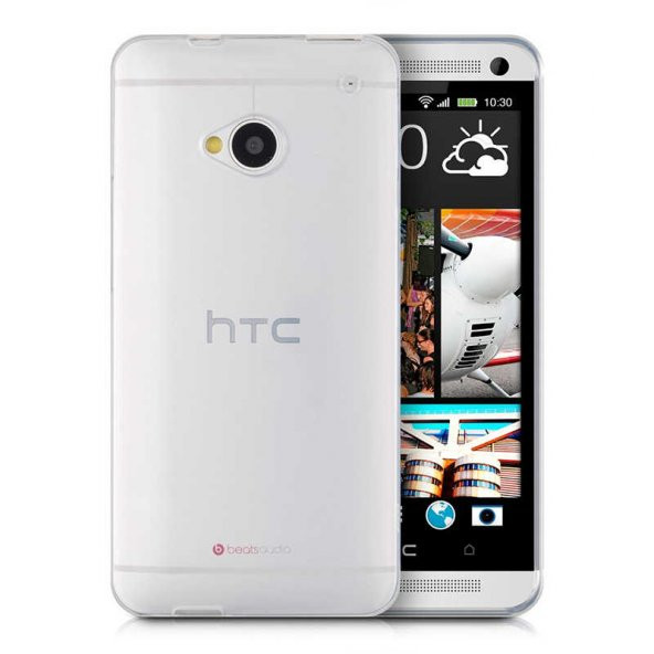HTC One M7 Kılıf Şeffaf Süper Silikon Kamera Korumalı - 3