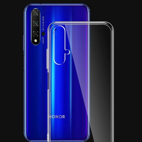 Huawei Nova 5T Kılıf Şeffaf Süper Silikon Kapak - 4
