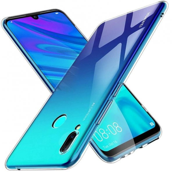 Huawei Y7 2019 Kılıf Şeffaf Süper Silikon Kılıf Kamera Korumalı