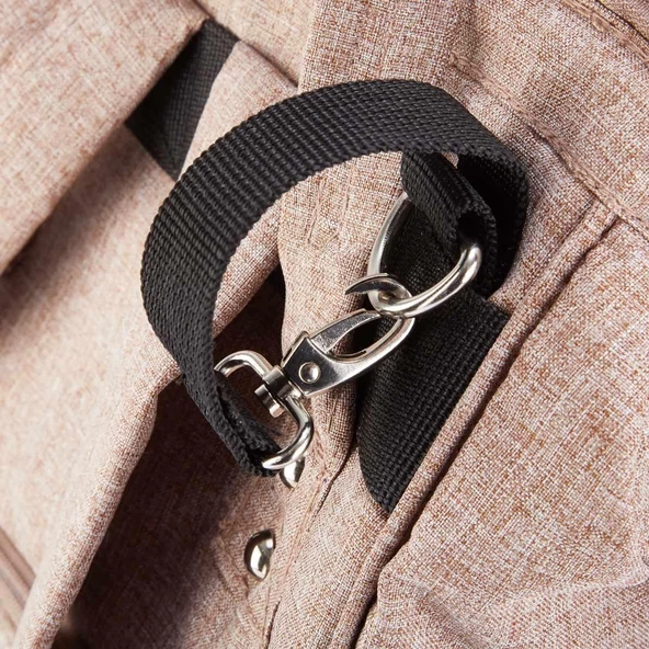 Tommybaby Lucca Anne Bebek Bakım Sırt Çantası-Ultra Hafif Keten Kumaş - 3