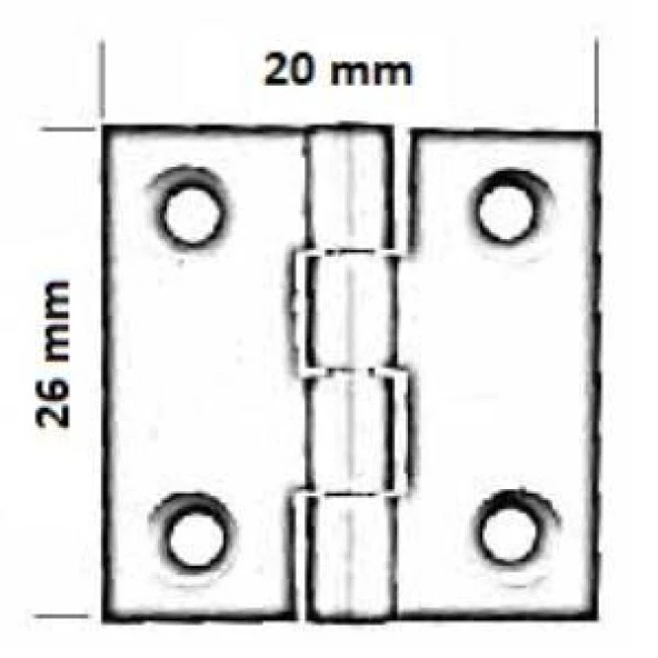 Tavla Menteşesi 20*26mm - 2