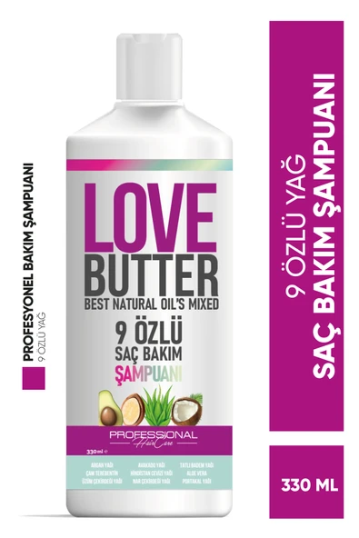 LOVEBUTTER ( 9 ) Özlü Saç Besleyici Komple Saç Bakım Şampuanı 330 ML