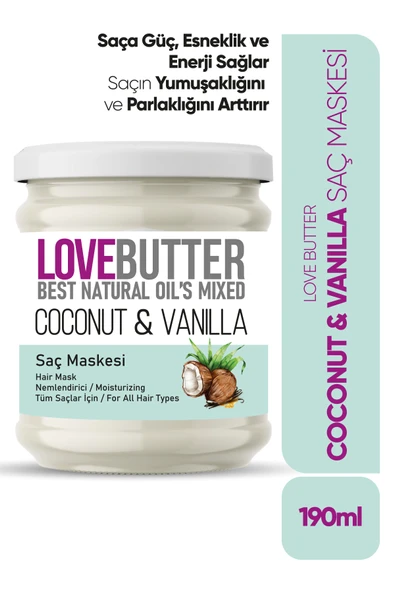 Tüm Saçlar İçin Coconut&Vanilya Nemlendirici Saç Maskesi 190ml