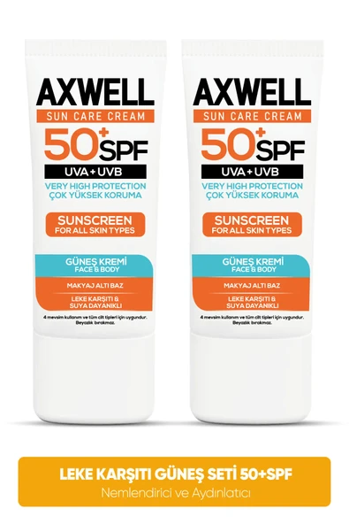 Sun Care Cream Leke Karşıtı Güneş Kremi Çok Yüksek Koruma 50+ SPF 50ml + 30 SPF 50 Fırsat Seti