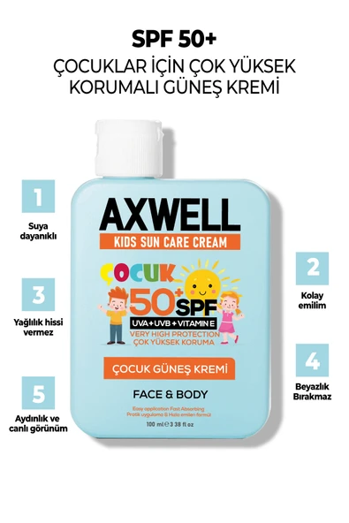 Kids Sun Cream Çocuk Güneş Kremi Çok Yüksek Koruma + Vitamin E SPF 50+ 100ml - 7