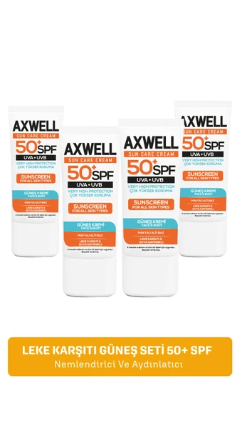 SPF 50+ 4 Lü Fırsat Seti Leke Karşıtı Nemlendirici Yüksek Koruma Güneş Kremi 50 ML