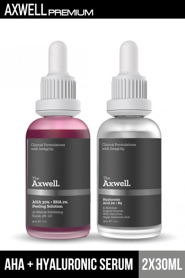 AXWELL Premium Canlandırıcı & Cilt Tonu Eşitleyici Yüz Peeling Serum 30 Ml (AHA 30 + BHA 2)&Tüm Ci