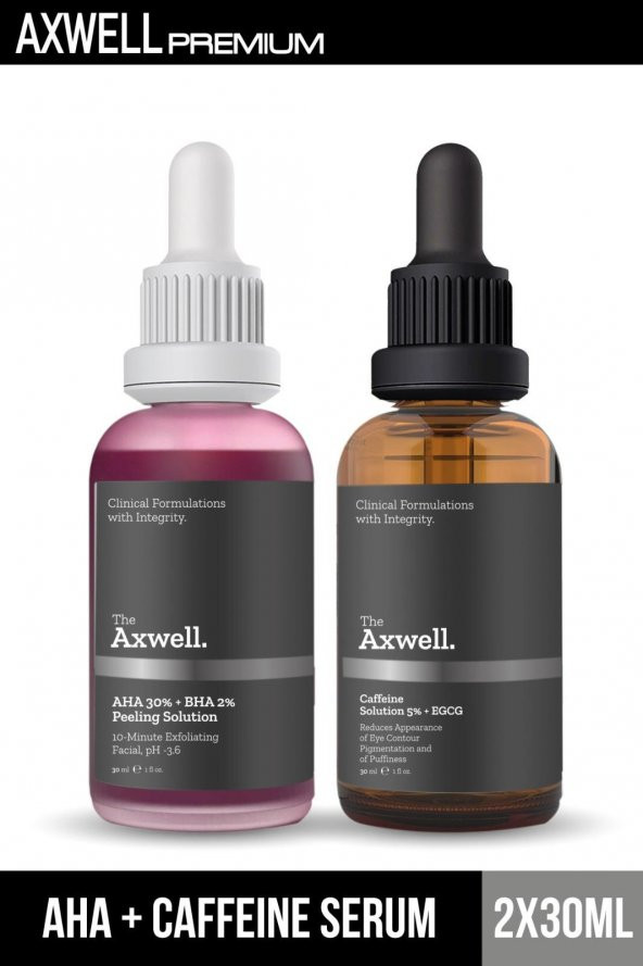 Axwell Premium Canlandırıcı & Cilt Tonu Eşitleyici Yüz Peeling Serum 30 Ml (AHA 30 + BHA 2)&Göz Al