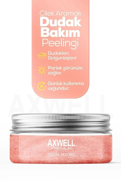 Axwell Premium Çilek Aromalı Dudak Bakım Peelingi 30ml - 4